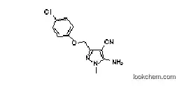 Molecular Structure of 1260740-11-1 (5-amino-3-((4-chlorophenoxy)methyl)-1-methyl-1H-pyrazole-4-carbonitrile)